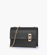 Black chain shoulder bag with twist lock